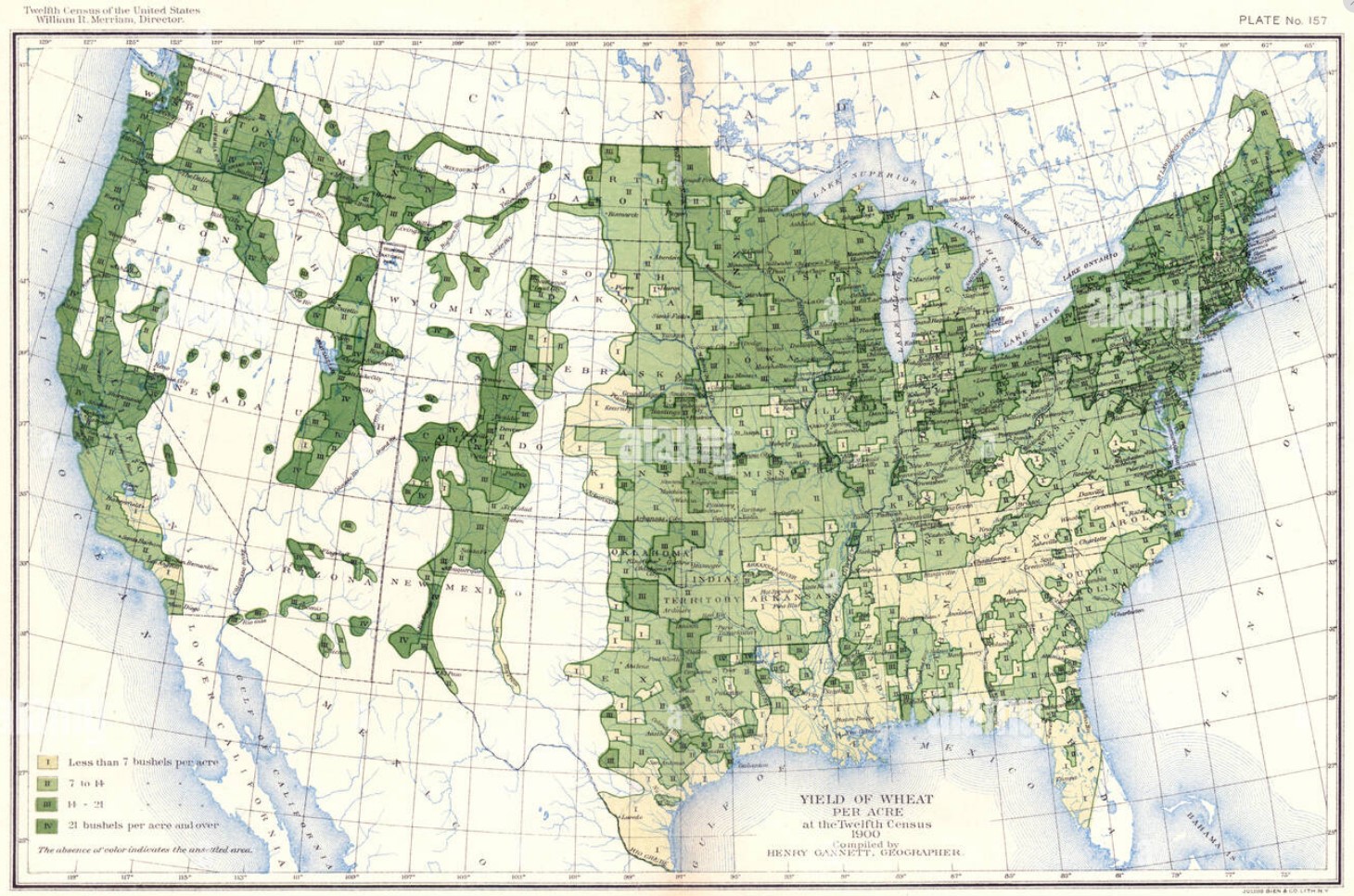 Grain production in the USA, 1900