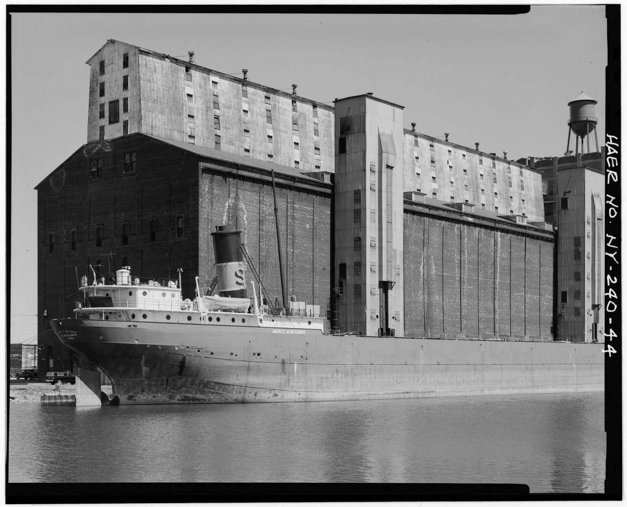 The Great Northern grain elevator in Buffalo, NY. Steel frame structure with brick curtain wall.