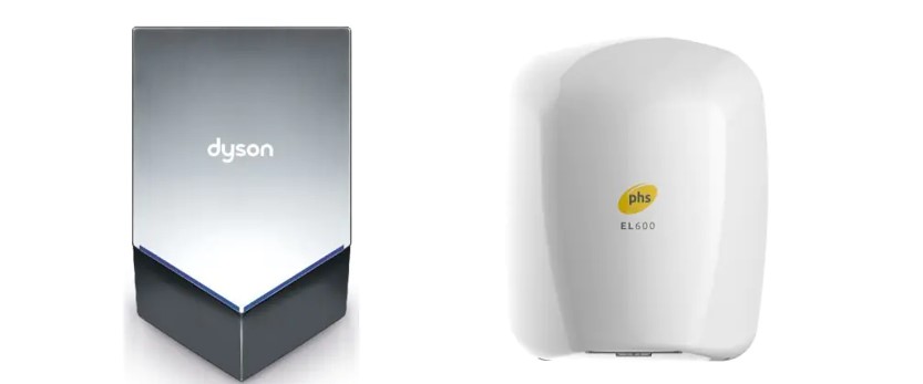 Dyson and Warner Howard hand dryers