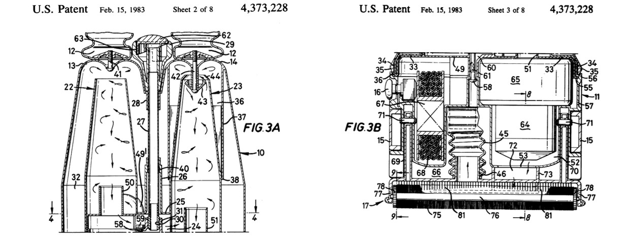 James Dyson patent no. US4373228A