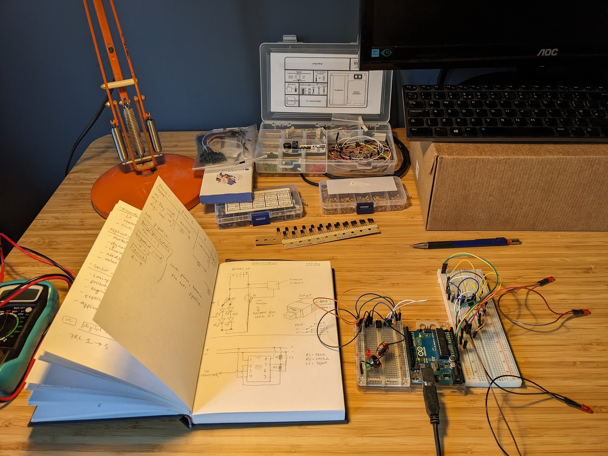 on the breadboard
